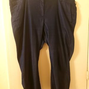 Lane Bryant Navy Blue Striped Lena Capri